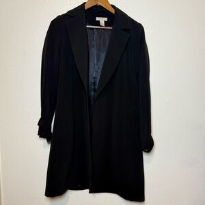 black H&M knee-length coat or long blazer